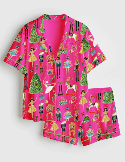 Women's Christmas Nutcracker Short Sleeve Pajama Set