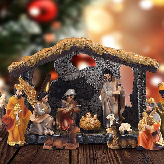 Christmas Nativity Scene for Indoor Holiday Decor - Family-Friendly Christmas Decorations Christmas Nativity Scene Xmas Belen Decoration