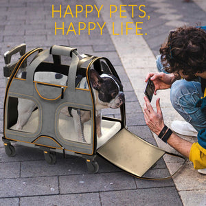 Luxury Rider™ Pet Carrier with Removable Wheels and Telescopic Handle