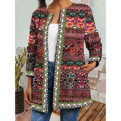 Neve | Women's Patterned Open-Front Jacket