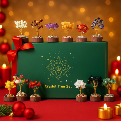 12 Mini Crystal Tree Set｜Feng Shui Gemstones for Energy Healing