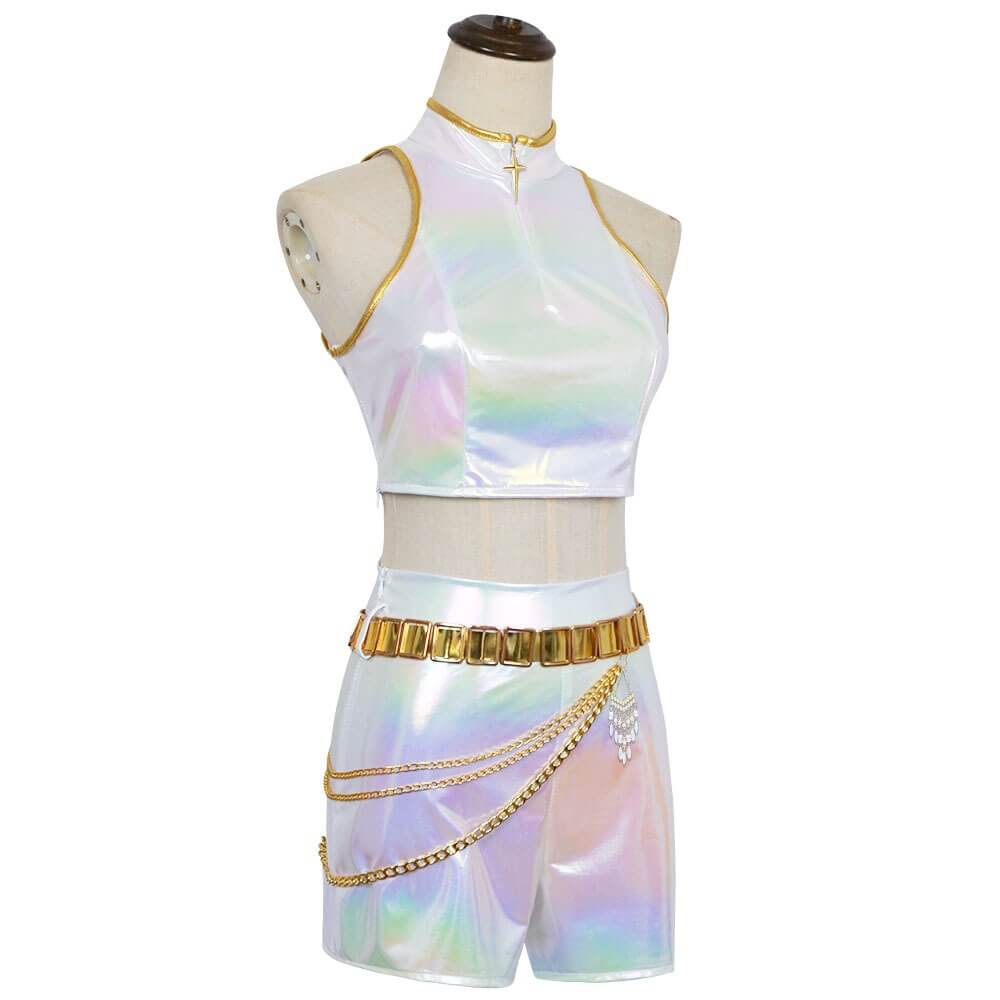 KPop Rumi Costume Shinny PU Leather "What It Sound Like" Rumi Cosplay Outfit