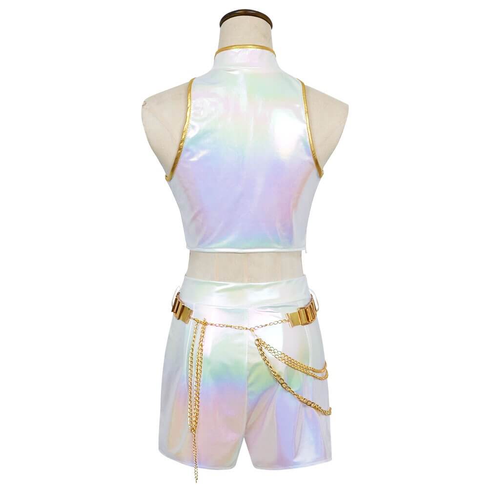 KPop Rumi Costume Shinny PU Leather "What It Sound Like" Rumi Cosplay Outfit