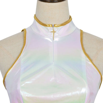 KPop Rumi Costume Shinny PU Leather "What It Sound Like" Rumi Cosplay Outfit