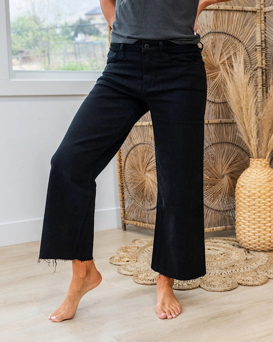 Vervet | Skye Raw-Hem High-Rise Wide Leg