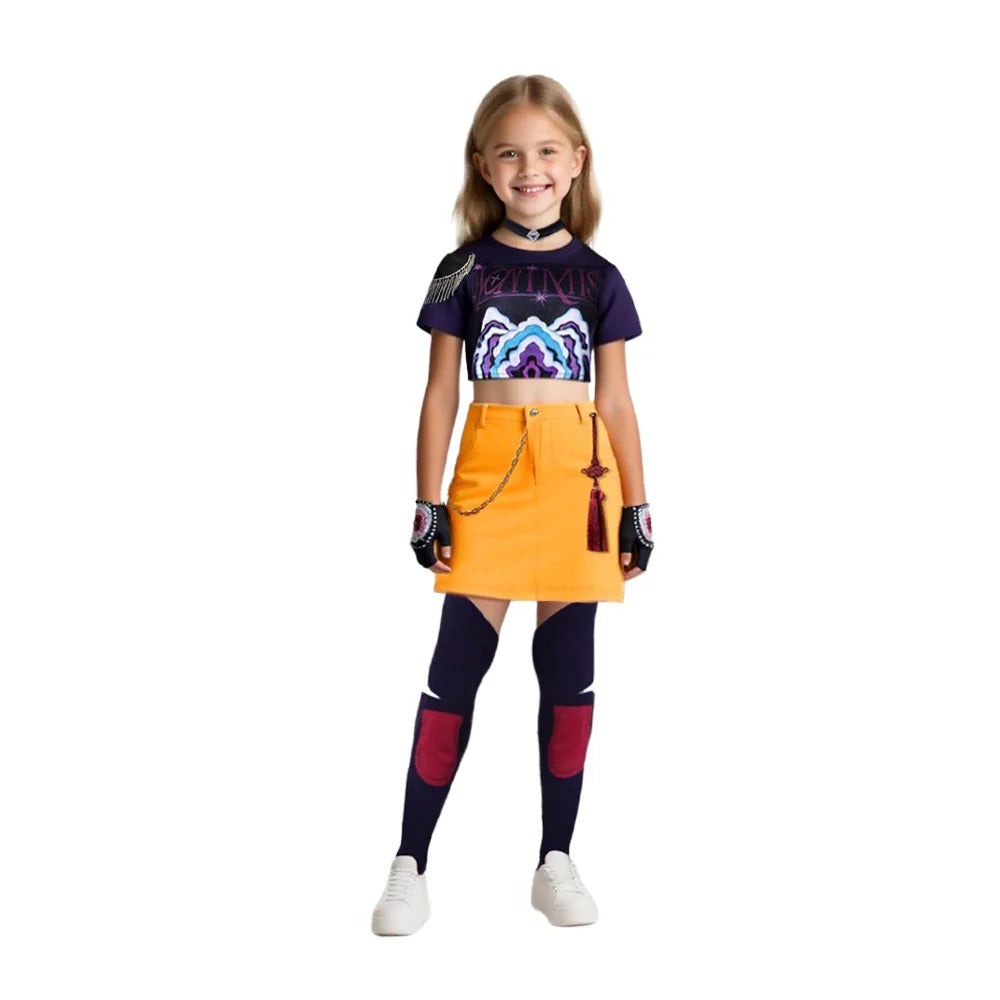 Kids Adults Pop Idol Costume Pop Star Cosplay Outfit Shirt Skirt and Accessories for Halloween Carnival