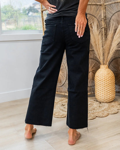 Vervet | Skye Raw-Hem High-Rise Wide Leg