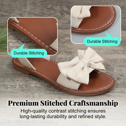 Women’s Bow Accent Slingback Flat Sandals