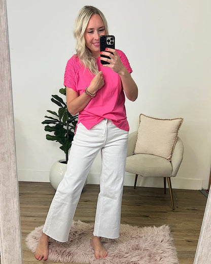 Vervet | Skye Raw-Hem High-Rise Wide Leg