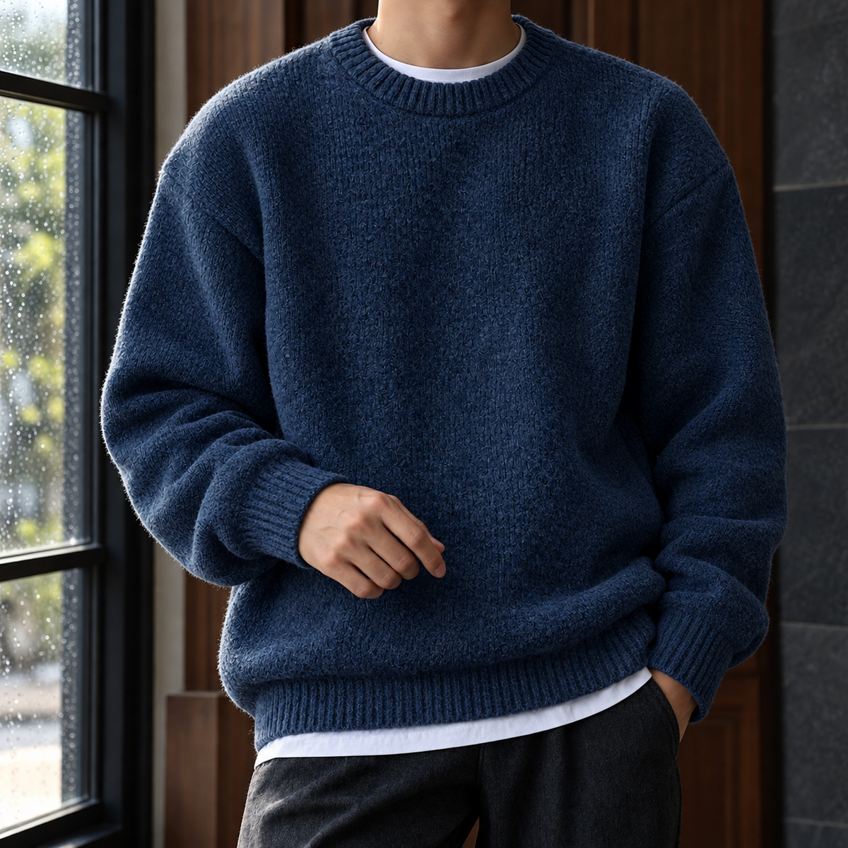 Aaron | Textured Crewneck Sweater
