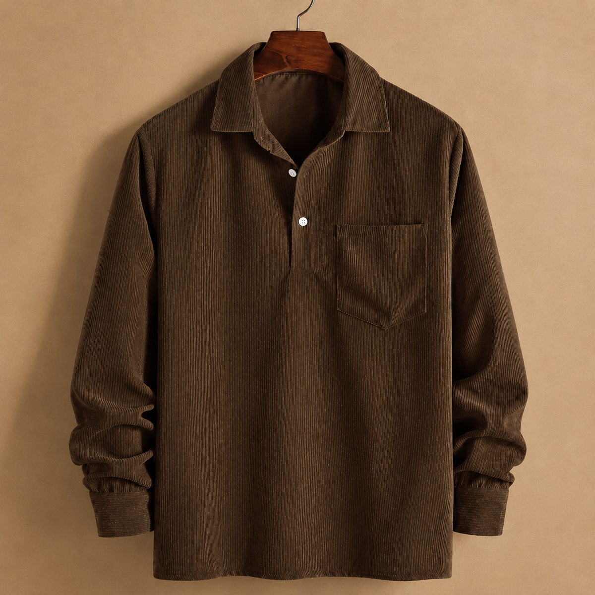 Leon | Long Sleeve Corduroy Polo