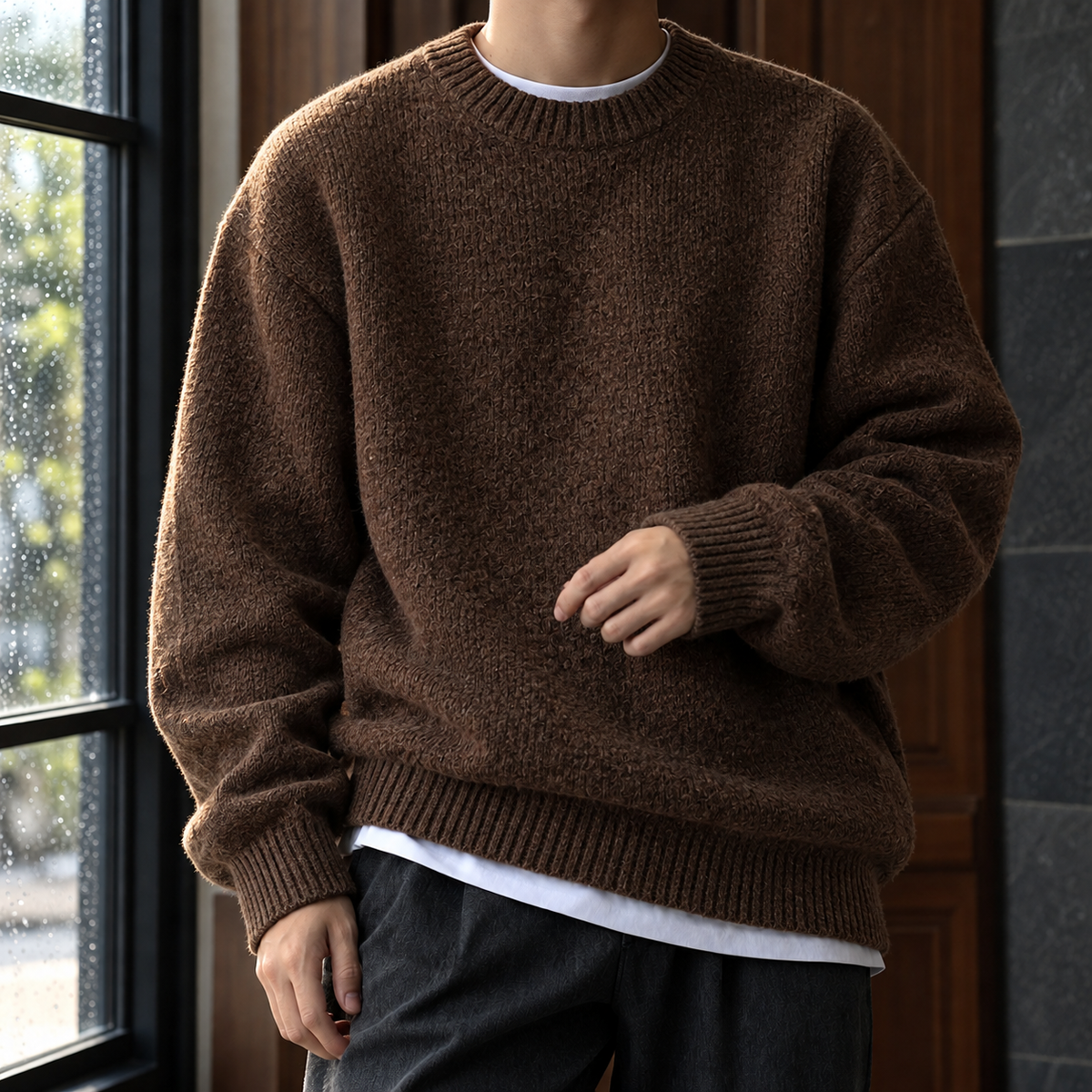 Aaron | Textured Crewneck Sweater