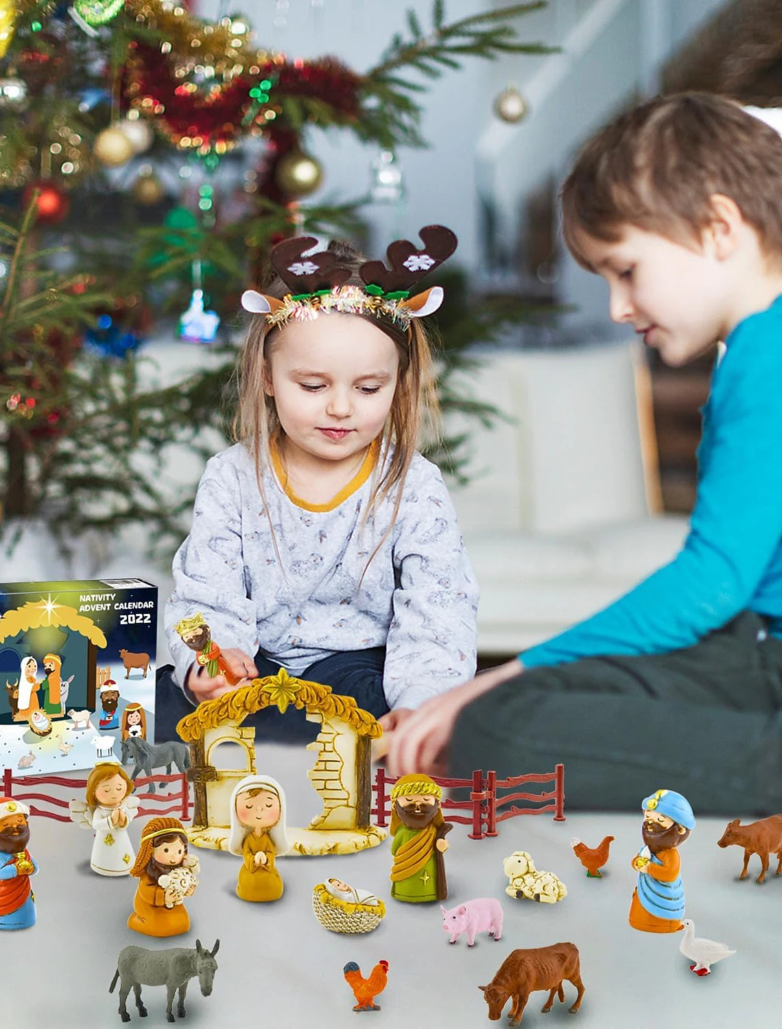 Christmas Nativity Scene for Indoor Holiday Decor - Family-Friendly Christmas Decorations Christmas Nativity Scene Xmas Belen Decoration