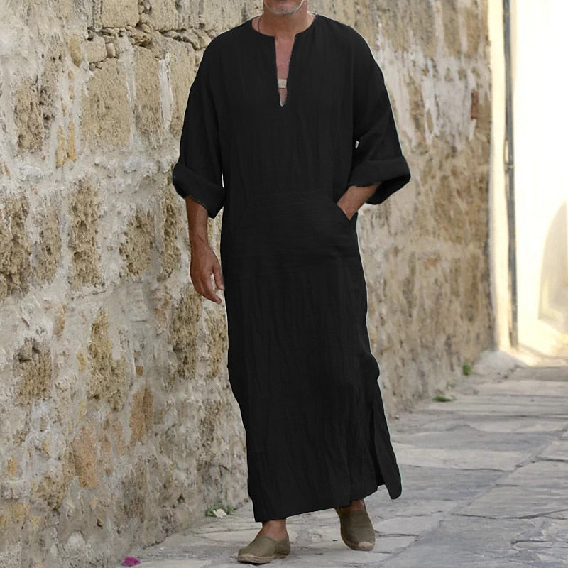Linen Kaftan Robe — Effortless Comfort with a Timeless, Refined Look