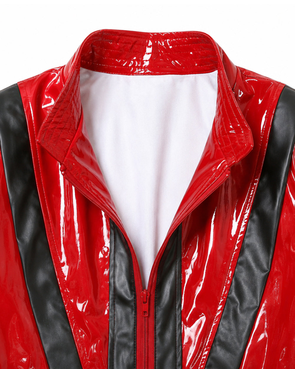Kids Pop King Outfit Red PU Leather Jacket and Pants 2pcs Suit for Halloween Cosplay