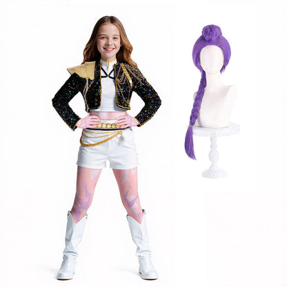 Kids & Adult KPop Rumi Golden Deluxe Costume 4-Piece Performance Cosplay Outfit Full Set