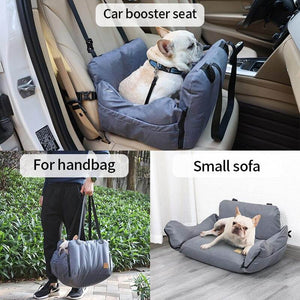 3-in-1 Waterproof Dog Car Booster Seat With Safety Belt