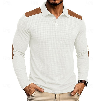 Sutton | Waffle Knit Long Sleeve Polo