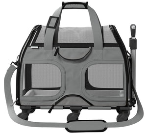 Luxury Rider™ Pet Carrier with Removable Wheels and Telescopic Handle