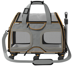 Luxury Rider™ Pet Carrier with Removable Wheels and Telescopic Handle