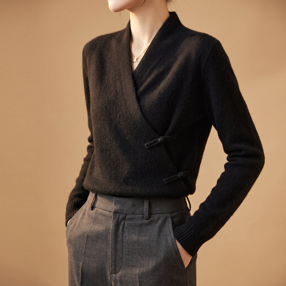 Naomi | Merino Wool Wrap Sweater
