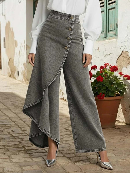 Women's High-waisted Relaxed Fit Wide-leg Jeans With A Stylish Design