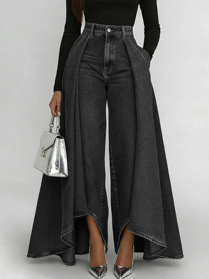 Women's High-Waisted Relaxed Wide-Leg Jeans – Effortless Everyday Comfort