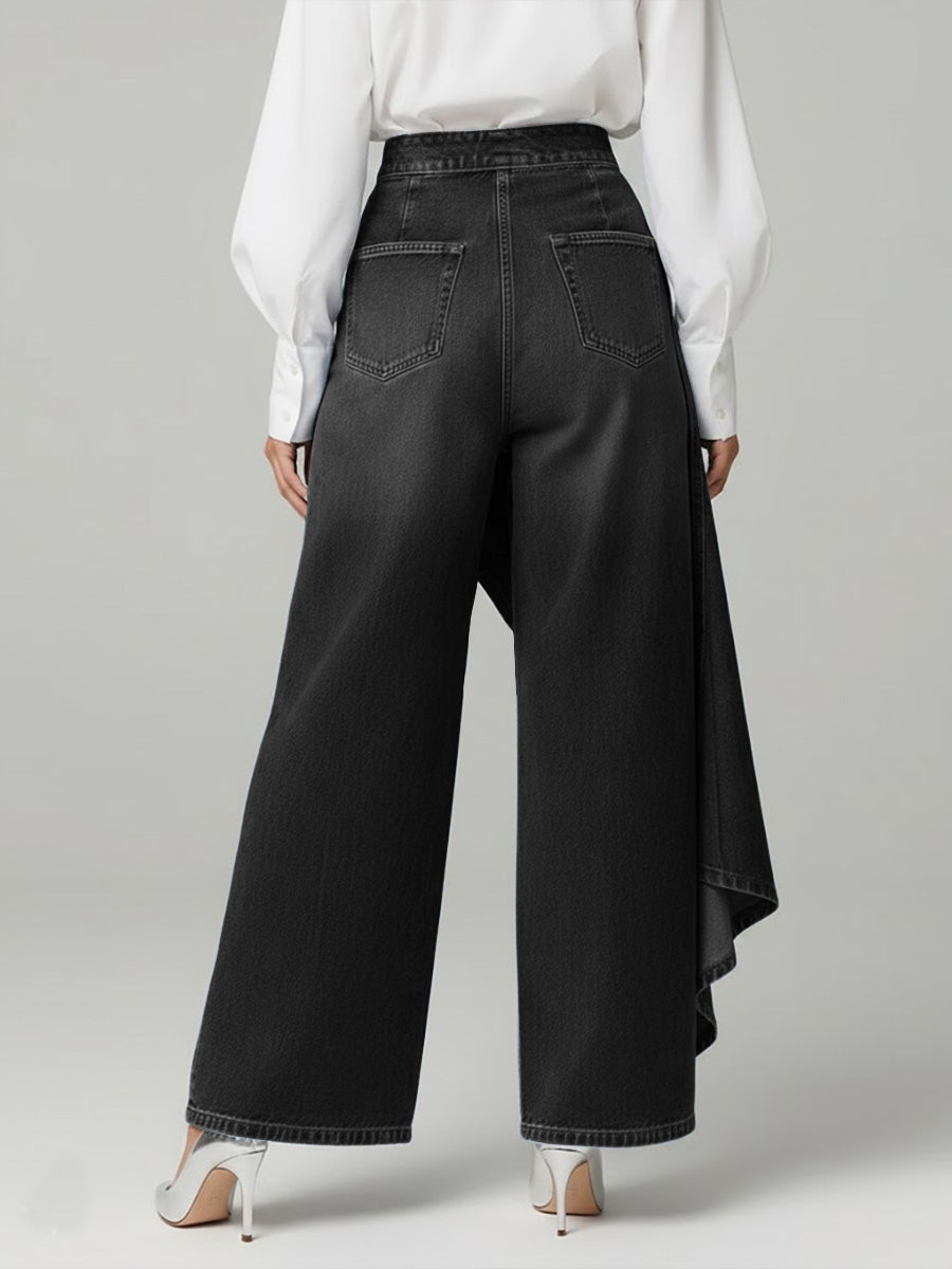 Women's High-waisted Relaxed Fit Wide-leg Jeans With A Stylish Design