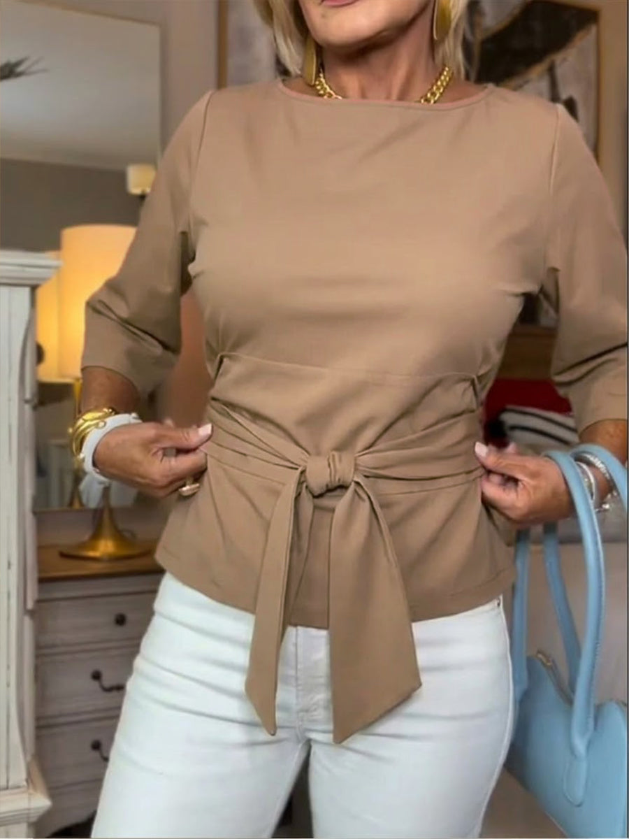 Casual Tie-up Cotton T-shirt