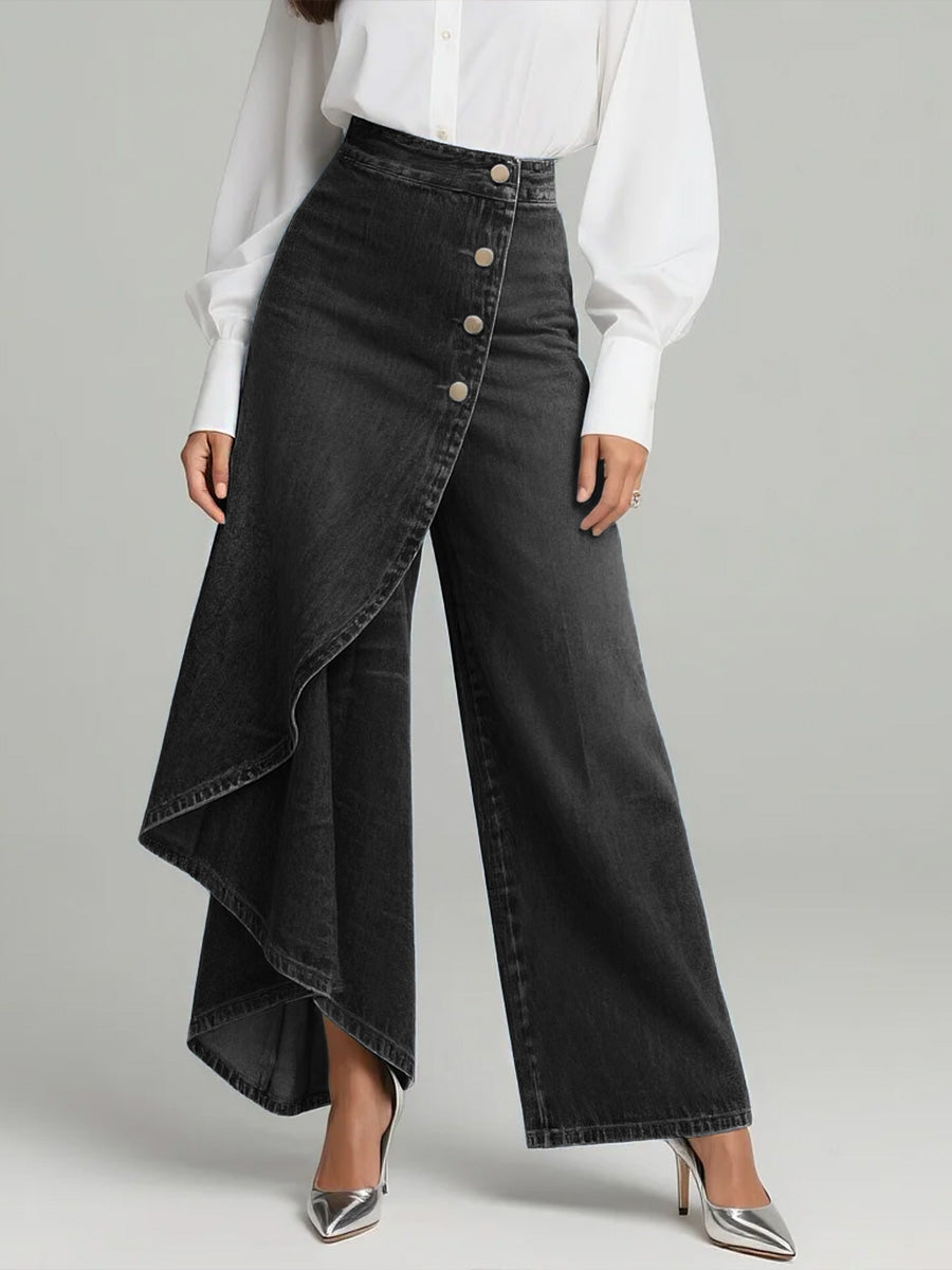 Women's High-waisted Relaxed Fit Wide-leg Jeans With A Stylish Design