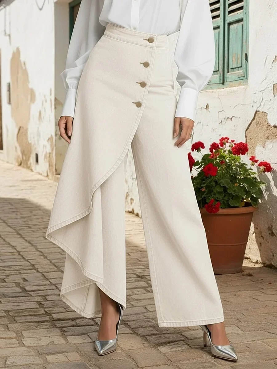 Women's High-waisted Relaxed Fit Wide-leg Jeans With A Stylish Design