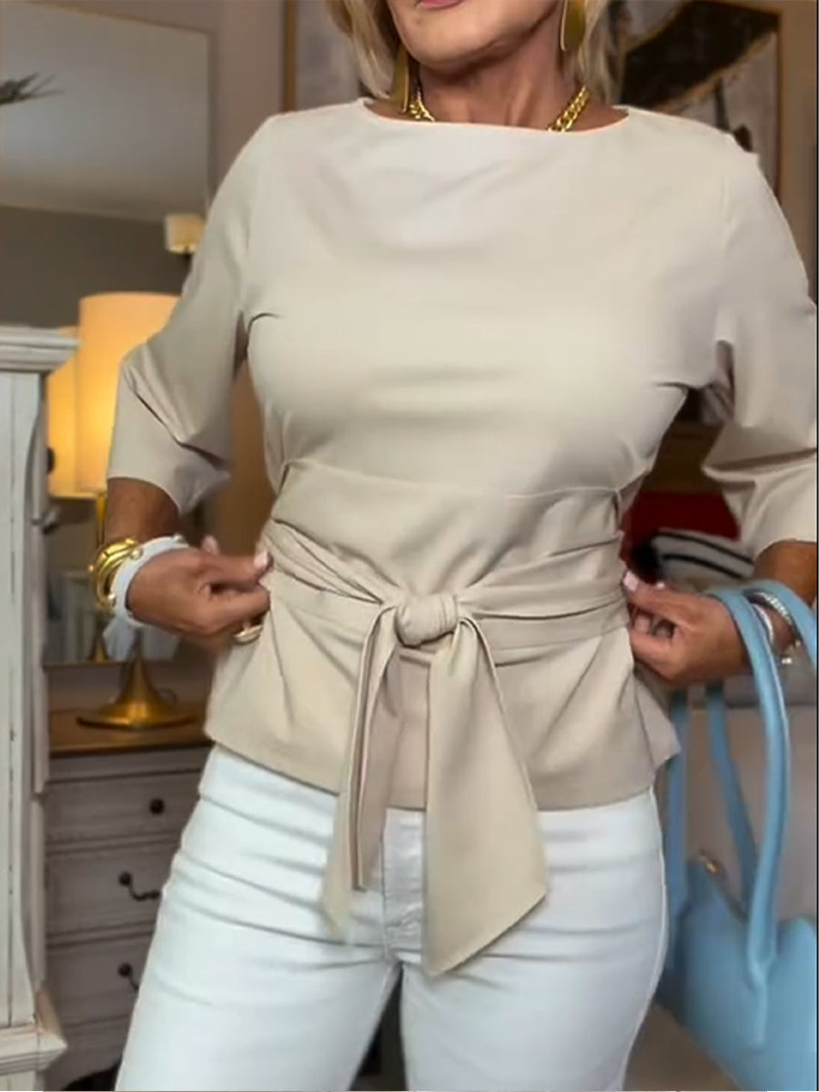 Casual Tie-up Cotton T-shirt