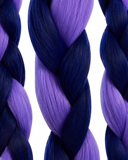 Chapter 5 Lily Wig Navy Purple Mixed Long Triple Braids Wig for Kids Adults Cosplay
