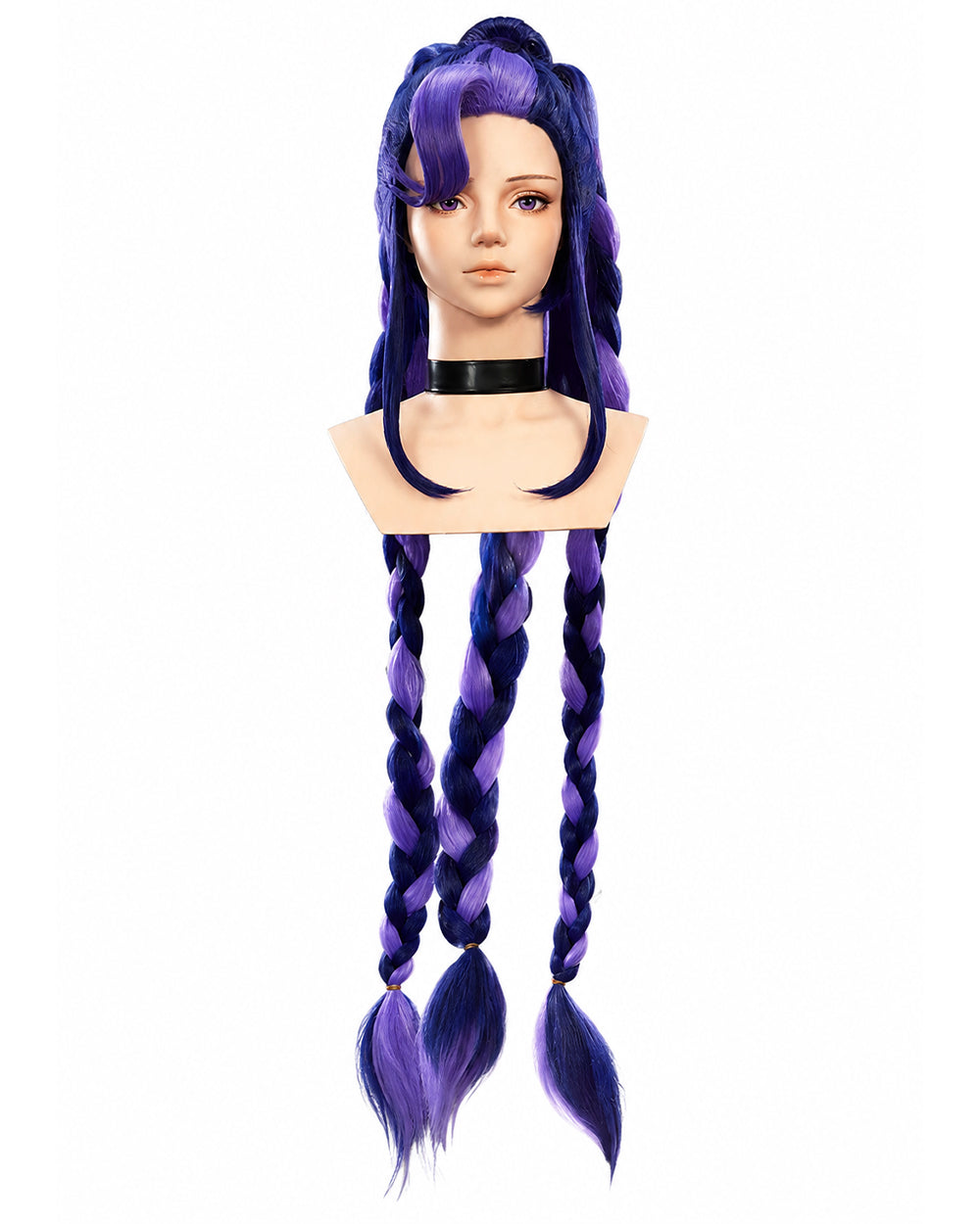 Chapter 5 Lily Wig Navy Purple Mixed Long Triple Braids Wig for Kids Adults Cosplay