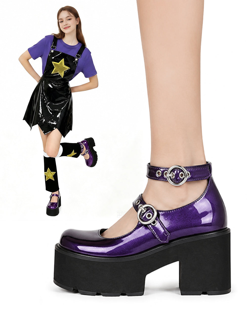 Wren | Women's Purple Platform Mary Janes