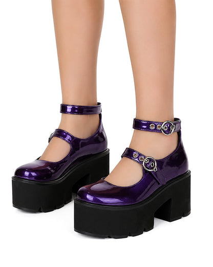 Wren | Women's Purple Platform Mary Janes