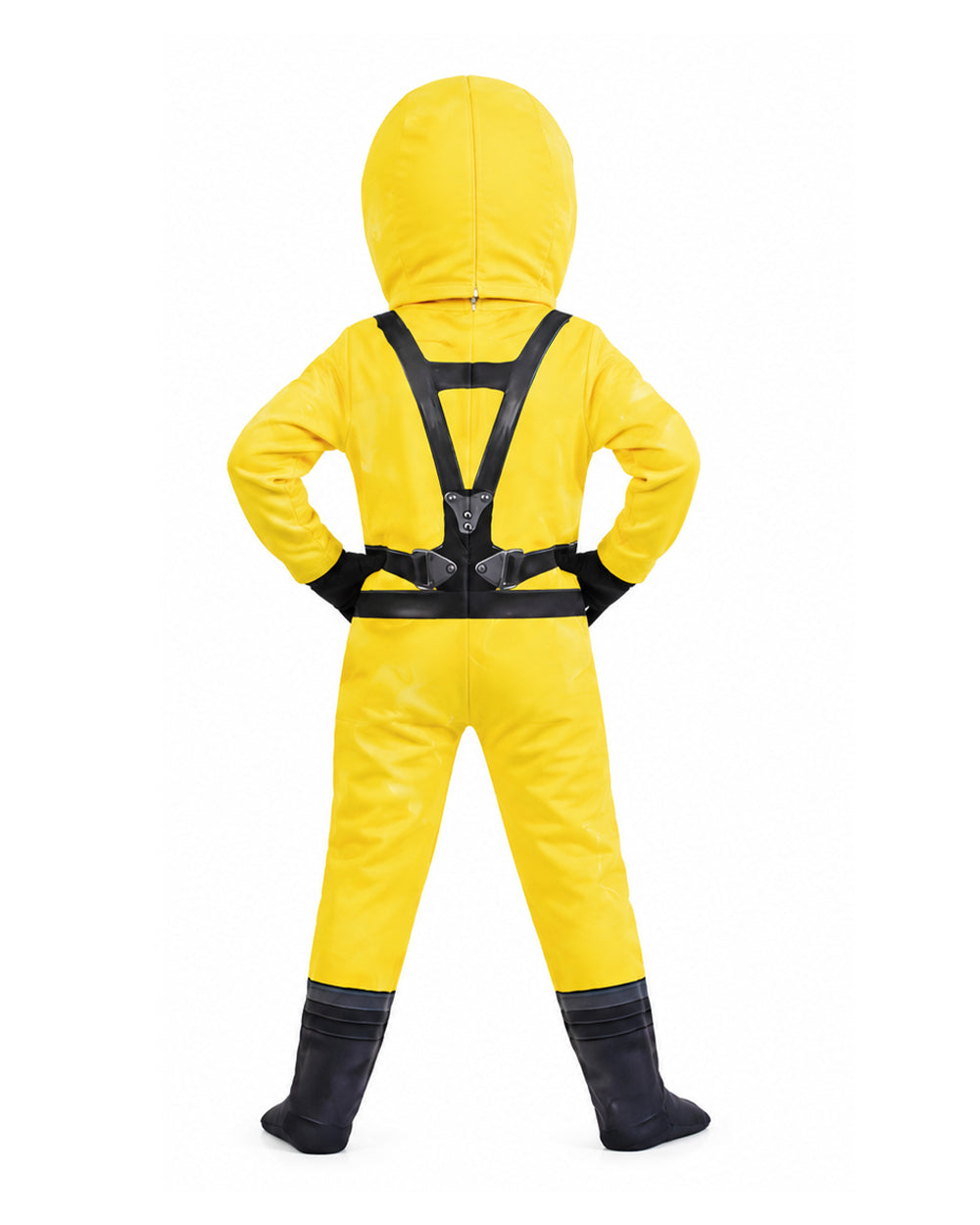 Kids The Player Costume Yellow Hazmat Suit with Extendable Grabber Hands for Cosplay Carnival
