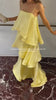 Satin Layered Maxi Dress Sleeveless Elegant Vacation Party Gown