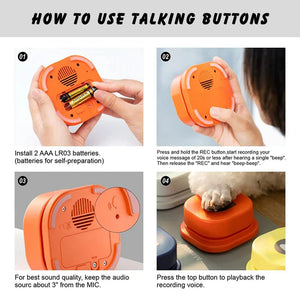 Cat & Dog Talking Button Set with Voice Recording Buttons