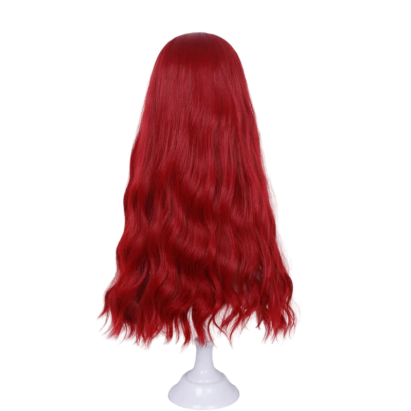 Wonderland Card Queen Costume Red Ruffle High-Low Layered Dress with Crown and Wig for Stage Performances