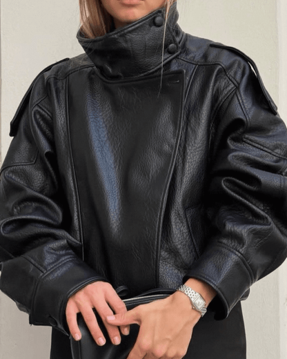 Ines | Women's Asymmetrical Leather Jacket