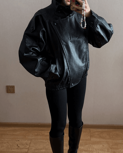 Ines | Women's Asymmetrical Leather Jacket