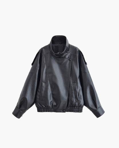 Ines | Women's Asymmetrical Leather Jacket
