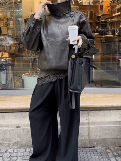 Ines | Women's Asymmetrical Leather Jacket