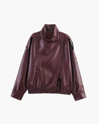 Ines | Women's Asymmetrical Leather Jacket