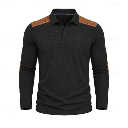 Sutton | Waffle Knit Long Sleeve Polo