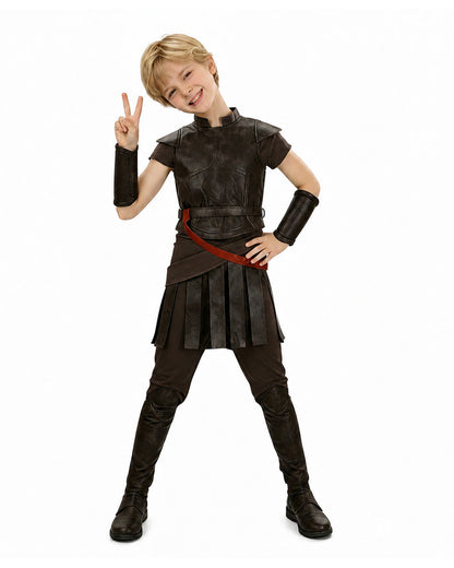 Ancient Greek King Odysseus Costume Dark Brown Odysseus Armor Set with Cloak for Kids Adults Halloween Carnival