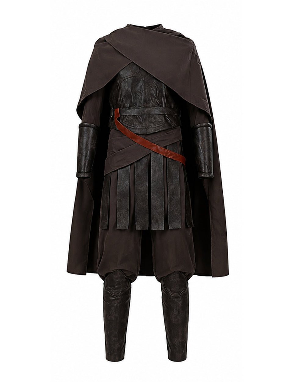 Ancient Greek King Odysseus Costume Dark Brown Odysseus Armor Set with Cloak for Kids Adults Halloween Carnival