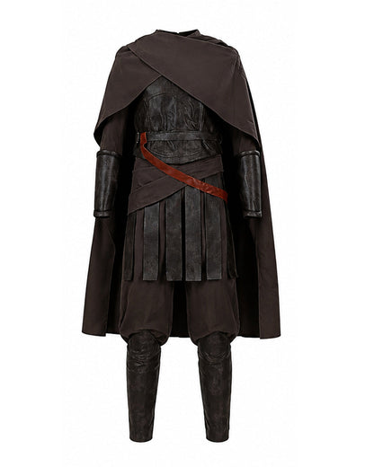 Ancient Greek King Odysseus Costume Dark Brown Odysseus Armor Set with Cloak for Kids Adults Halloween Carnival