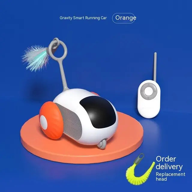 Smart Cat Toy Rechargeable Interactive Rolling Car with Replaceable Parts